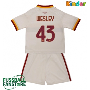 AS Roma Wesley Franca #43 Replik Auswärtstrikot Kinder 2026-27 Kurzarm (+ Kurze Hosen)